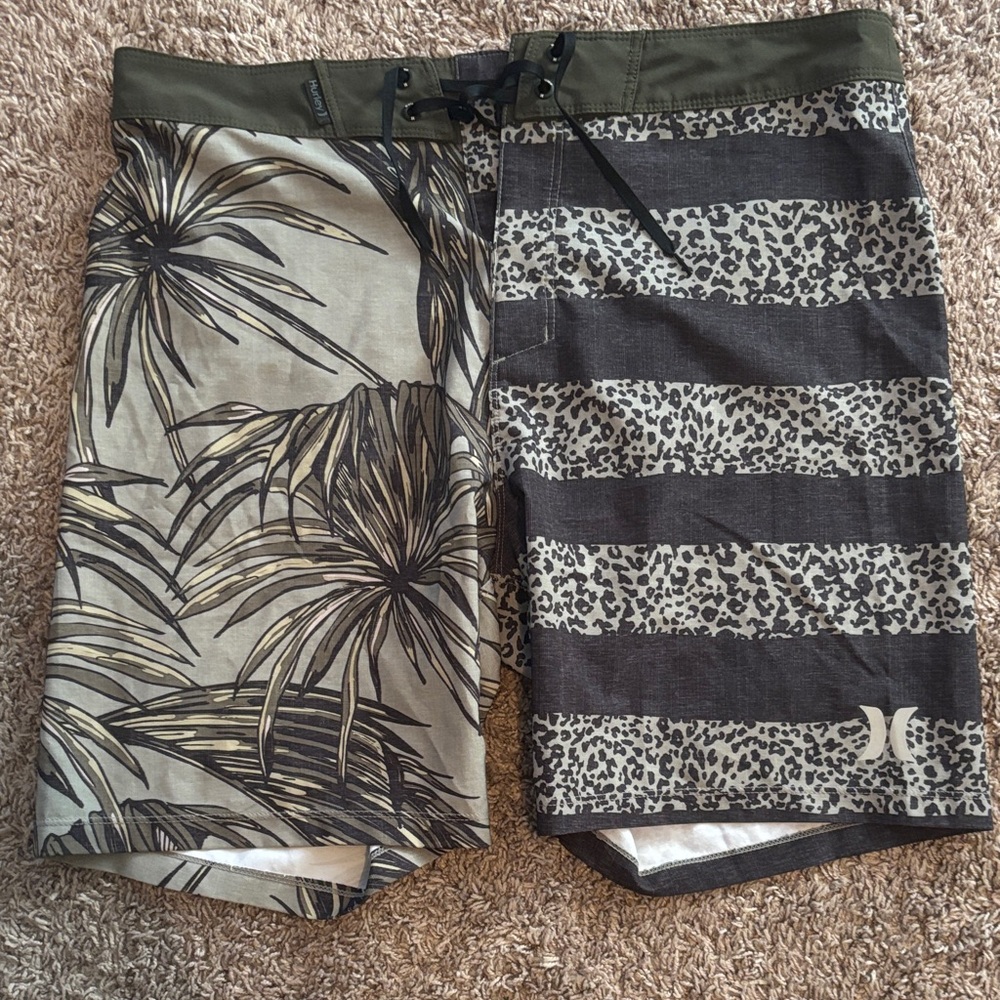 Hurley Men's Tropical and Animal Print Board Shorts